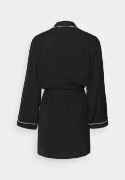 Anna Field Amanda Satin Dressing Gown - Badjas - Black -Anna Field 02d6ba585165492c8f07ab44f0a3d177